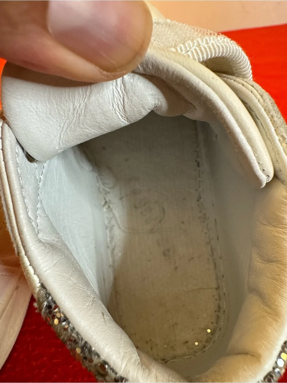 Golden Goose Girls June Sneakers Glitter Star Nappa Leather Size 25 Baby/Toddler